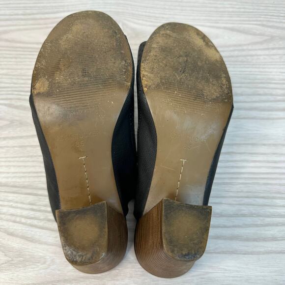 Adam Tucker Mylee Mule Sandal WMNS 8 Black Perforated Leather Block Heel Slip On - Picture 10 of 10